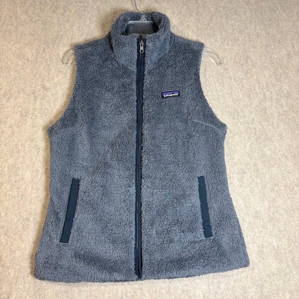 Patagonia Los Gatos Vest Wmns Medium Gray Polyester Fleece Full Zip Classic Cozy